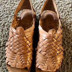 Elegant Tan Woven Sandals